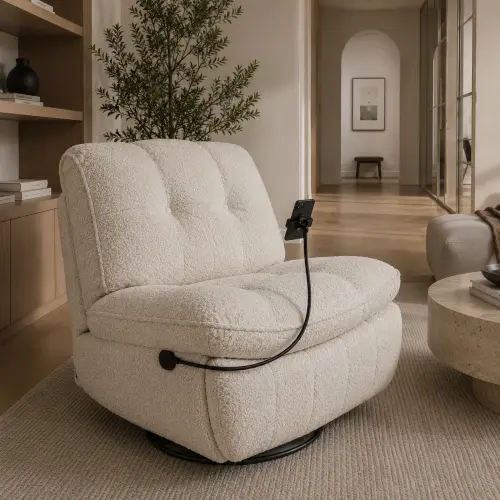 Asiento reclinable de damasco blanco marfil's photo #1
