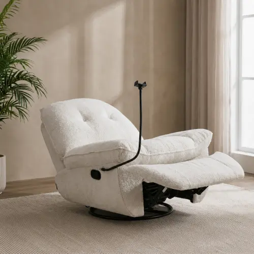Asiento reclinable de damasco blanco marfil's photo #1