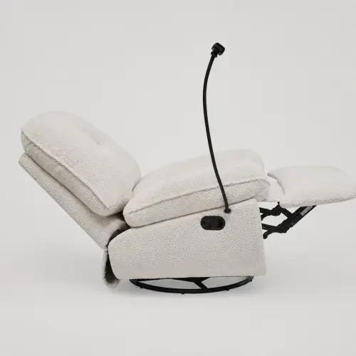 Asiento reclinable de damasco blanco marfil's photo #2